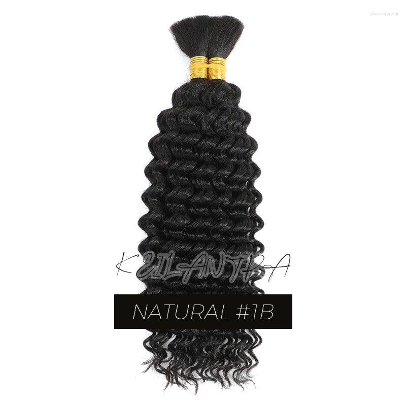 Human Braiding Hair For Boho Braids Bohemian Deep Wave Bulk Wet And Culry
