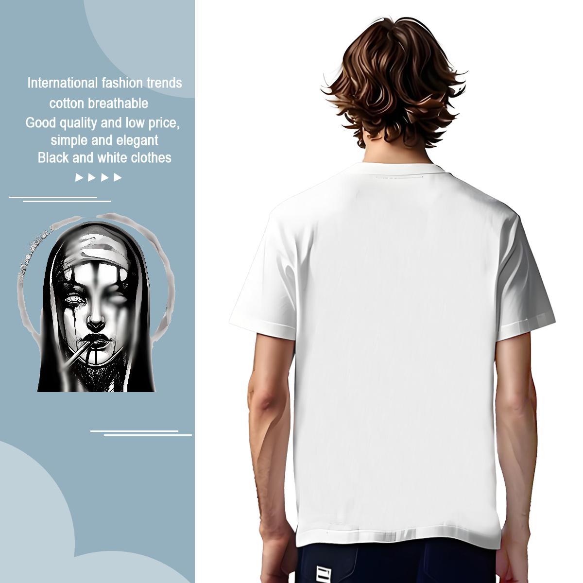 Man T Shirts 100% Cotton 230g nun Daily Outfit Crew Neck Breathable DIY Printed Men Clothes T-Shirt Fashion Designer TOP Quality Tshirts