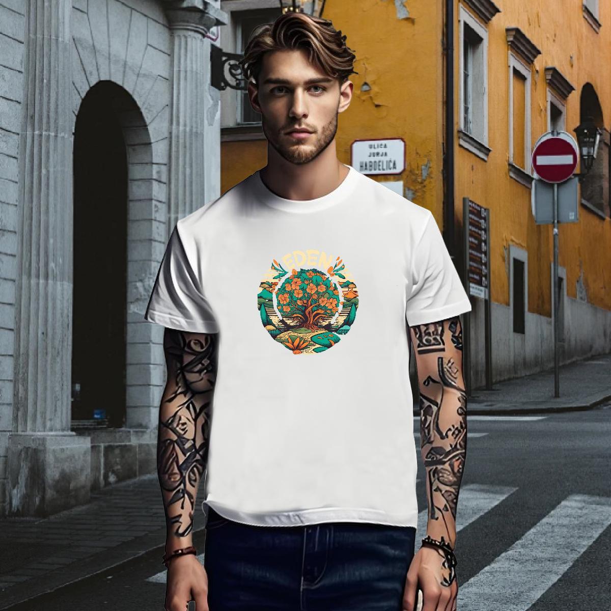 Mens T Shirts 230g Cotton flower Street Wear O Neck Short Sleeves Graphic Men Tees 2024 High Quality Tops Shirt