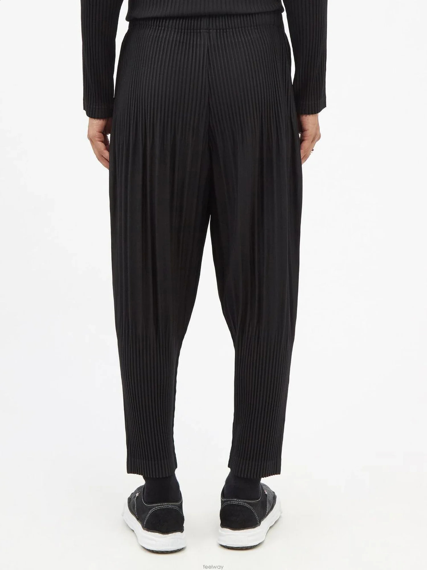 ALSEY Mens Pleated Harem Pants Casual Wide Leg 2024 Solid Trousers Harajuku Streetwear Joggers for Men Clothing 240814