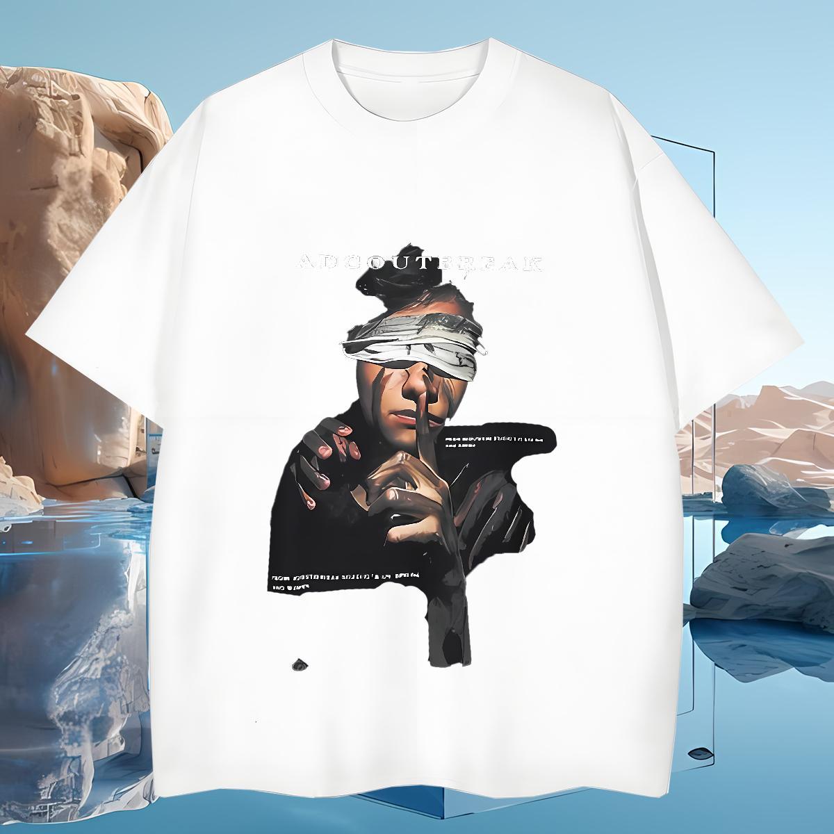 Man T Shirts 230g Pure Cotton portrait Hip Hop Street Crew Neck Breathable DIY Anime Men Tops Tees Casual New High Quality Tee Shirt