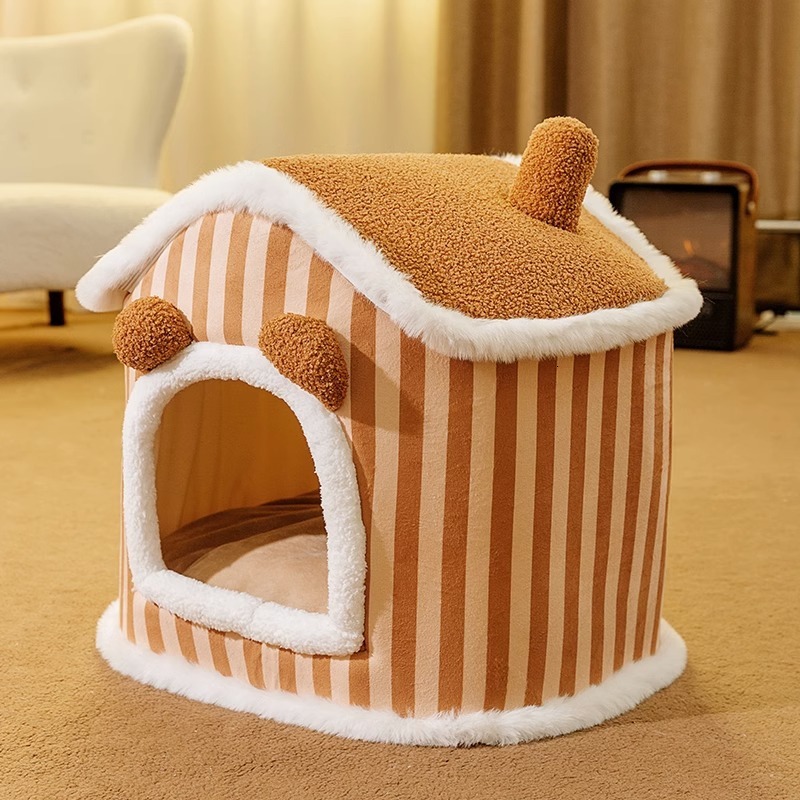 All Season Plush Pet Snle Spot - Easy Clean Up Cat and Puppy Nest with Detachable Cover