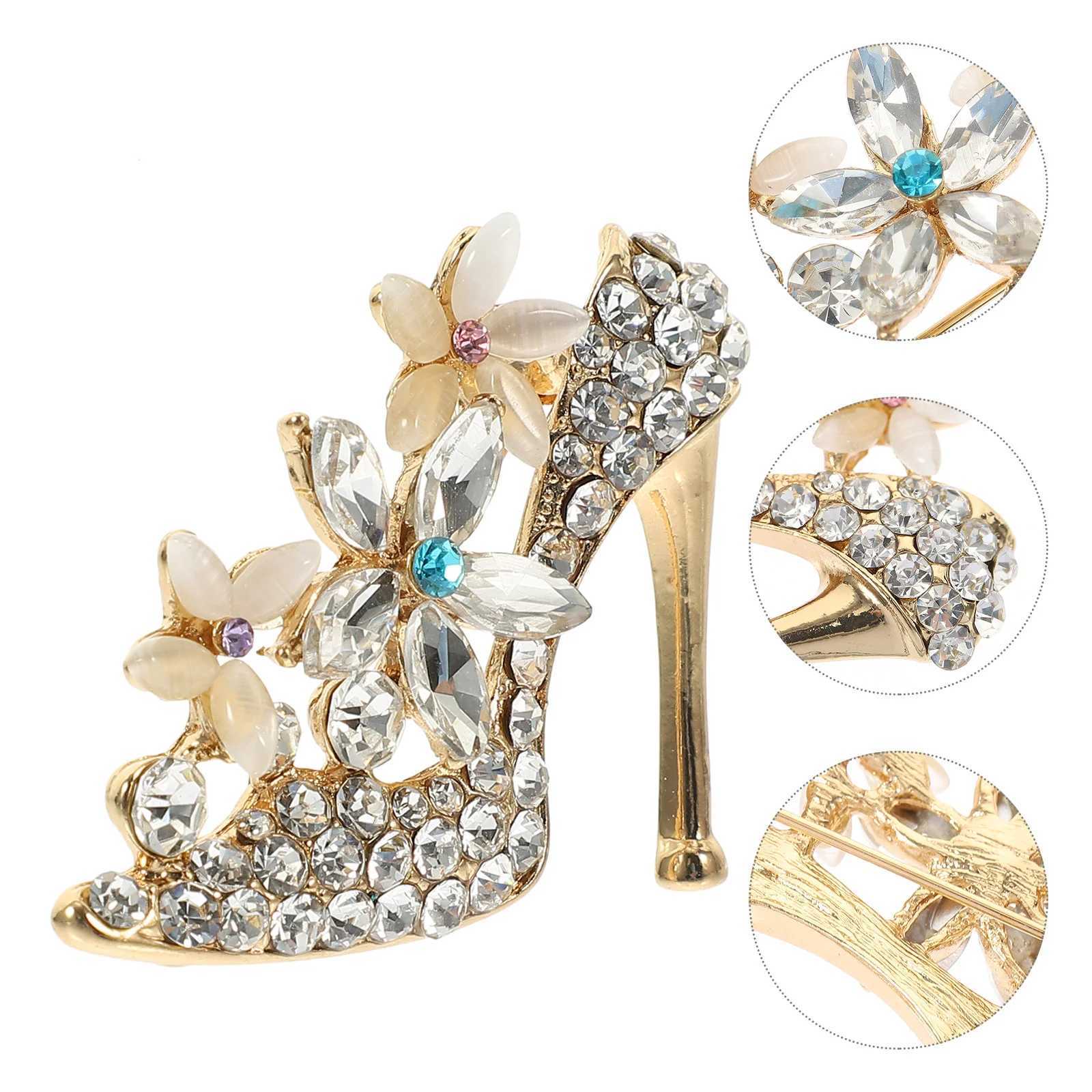 Rhinestone High Heels Elegant Brooch High Rhinestone Diamond 5 * 36cm Alloy Brooch Miss W240815