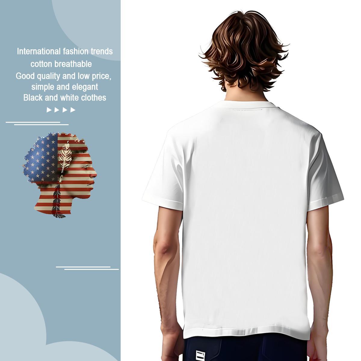 Men T Shirts 230g Pure Cotton portrait Anime Printing Street O Neck Short Sleeves Custom Printed Mens Tshirts 2024 Summer Wholesale Wear