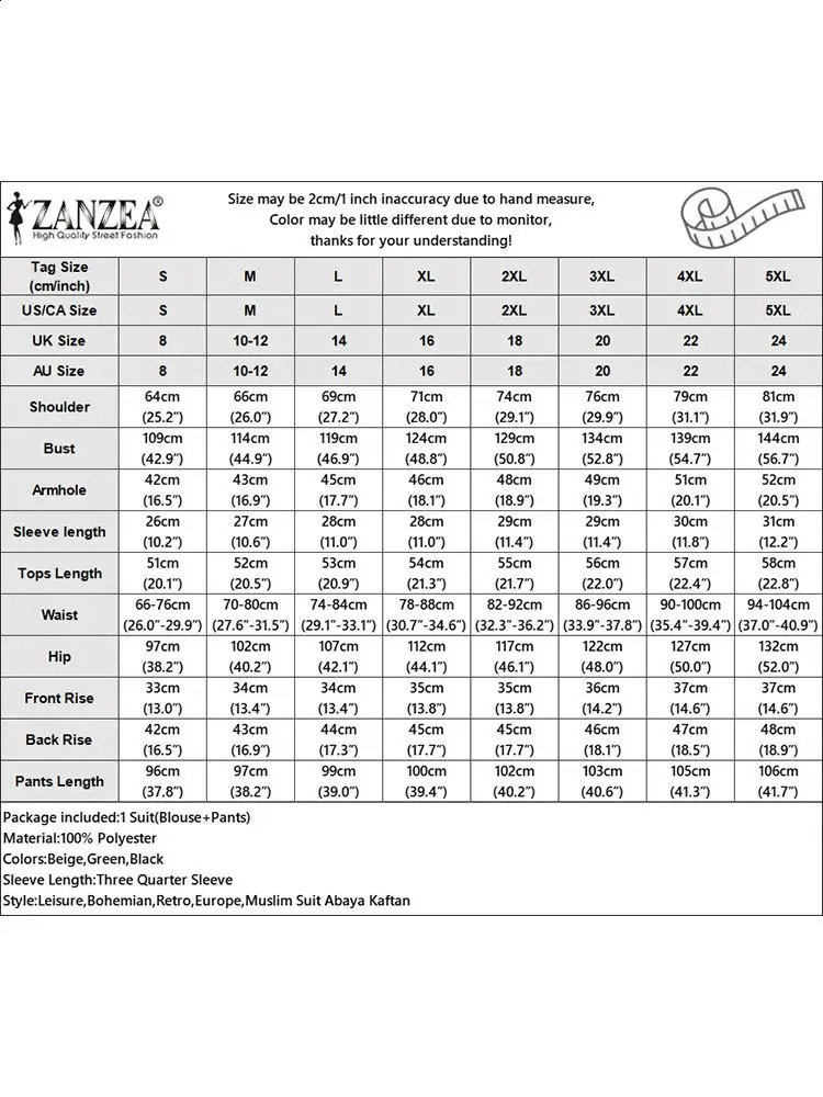 ZANZEA Women Bohemian Floral Printed Matching Sets Vintage 3/4 Sleeve Blouse Wide Leg Pants Suits Casual Work Tracksuit 2PCS 240815