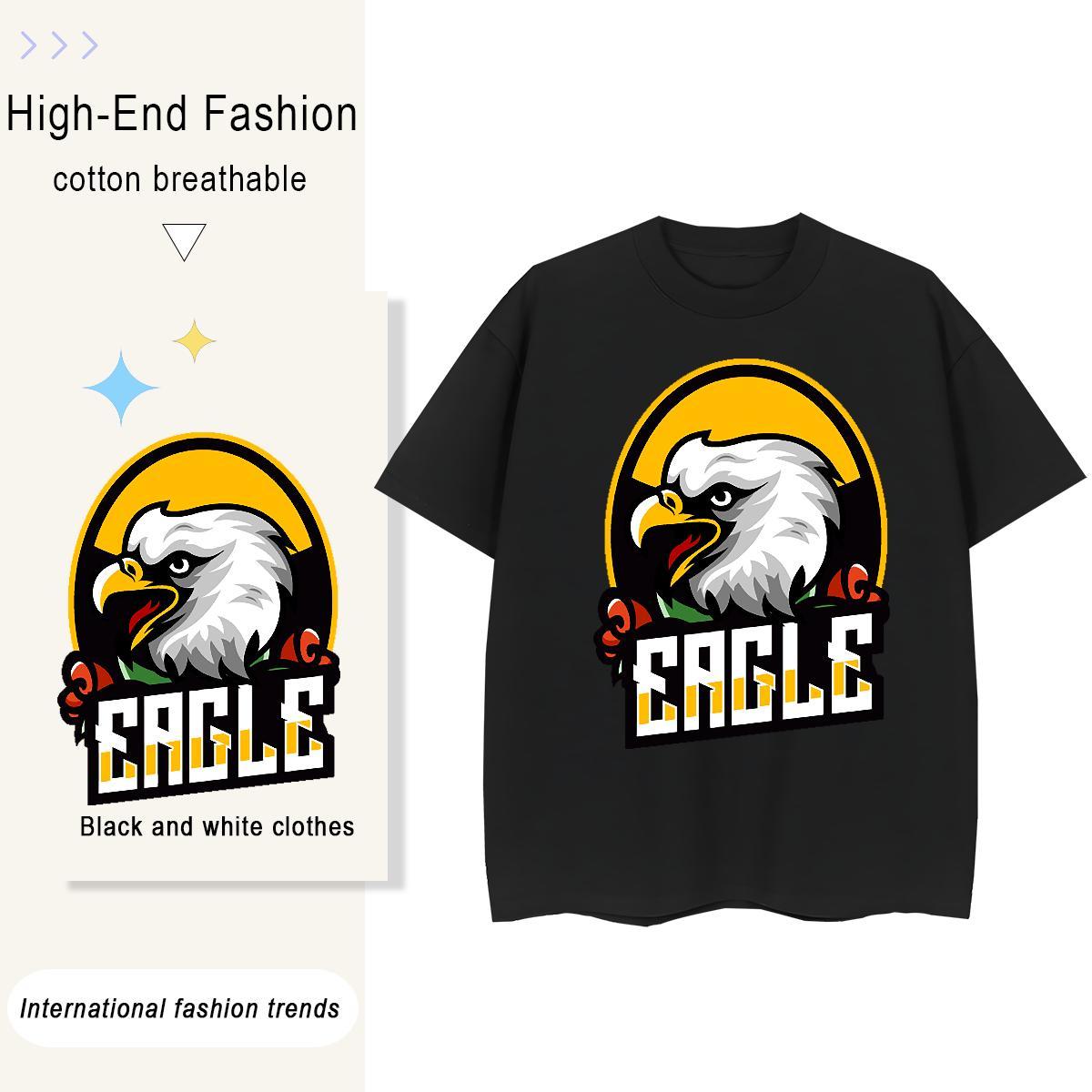 Unisex Men Tshirts Street Casual 230g Cotton Asian Size O Neck Short Sleeves eagle T Shirt For Man Designer Fashion Tee Shirt