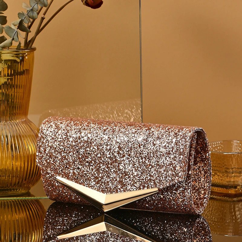Upscale High Quality Evening Party Bag Sequin Clutch Bag Elegant Chain women Crossbody Bag Wedding Bride Clutch shoulder bag 240813