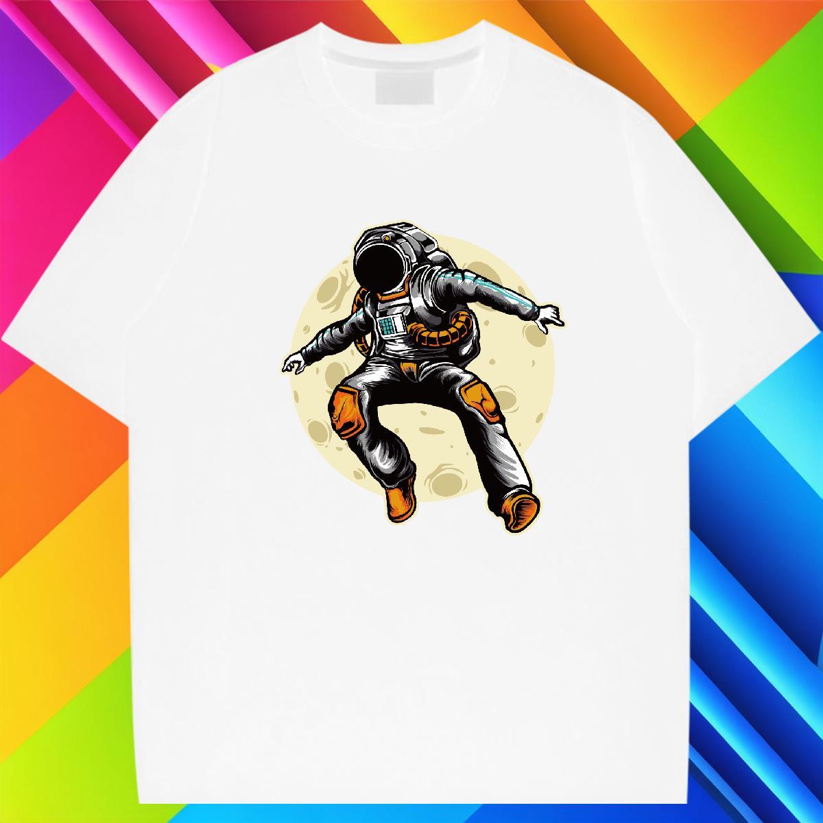 T-Shirts 100% Cotton 230g cosmonaut Hip Hop Crew Neck Plus Size Custom Men Tshirts Classic Casual Soft Clothes