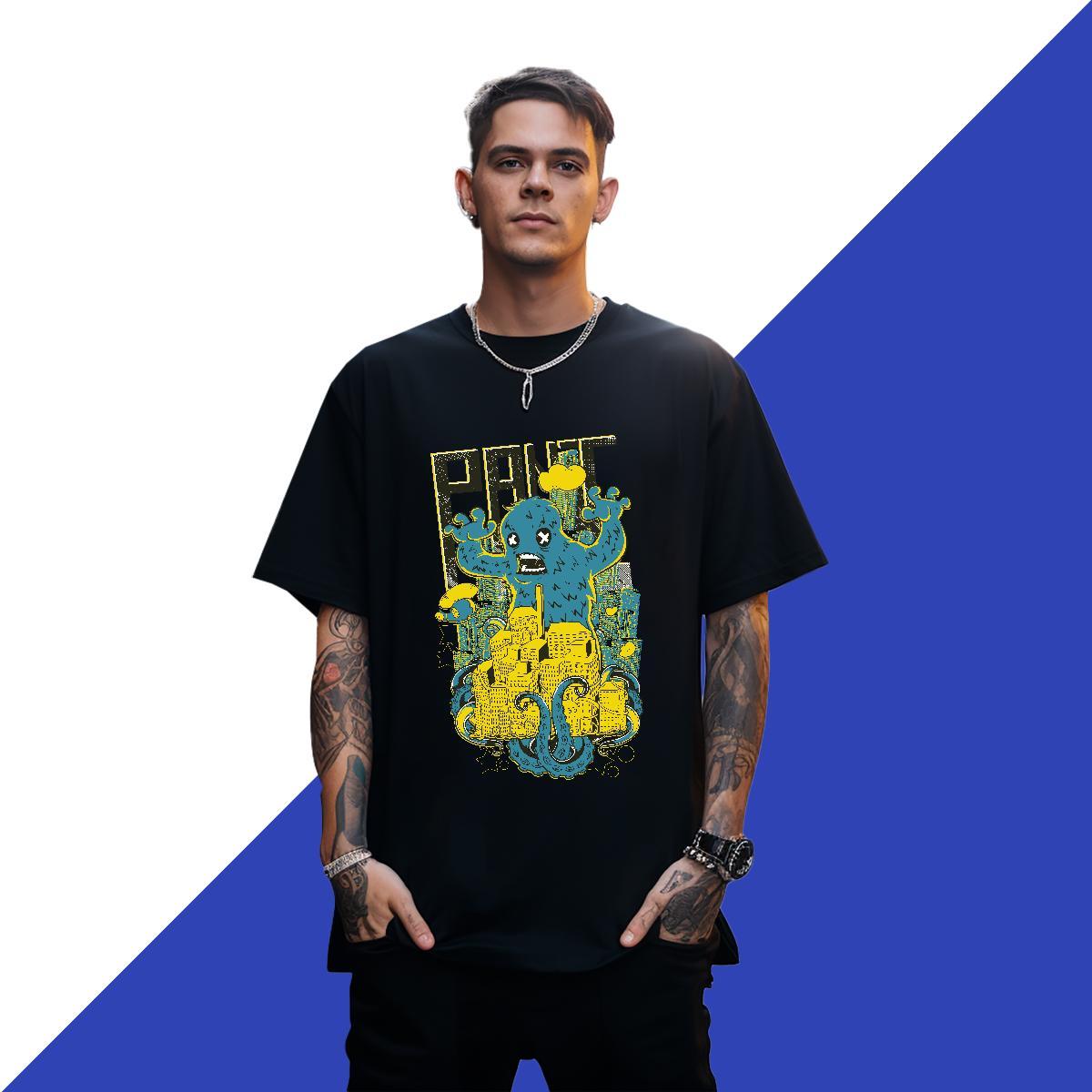 Cool Design Men Clothes T-Shirt Street Wear 230g Pure Cotton Plus Size Cartoon O-Neck Short Sleeve ET Mens T Shirts 2024 DIY Tops
