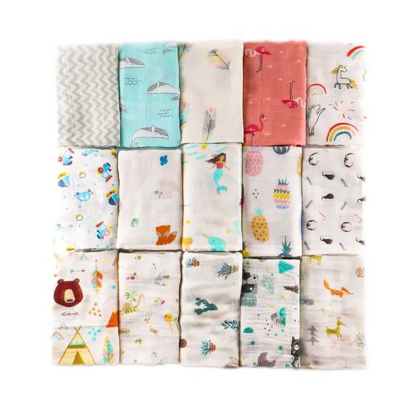 Plain weave baby blanket newborn photography accessories soft play pad swaddle packaging baby bamboo cotton baby crib towelW240810
