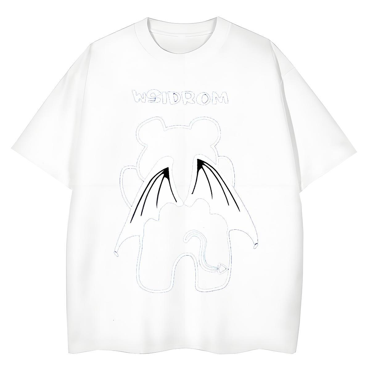 Loose T Shirt For Man bear Round Neck Short Sleeve Sports Casual Plus Size Cartoon 230g 100% Cotton Men Tees Designer Fashion Polos