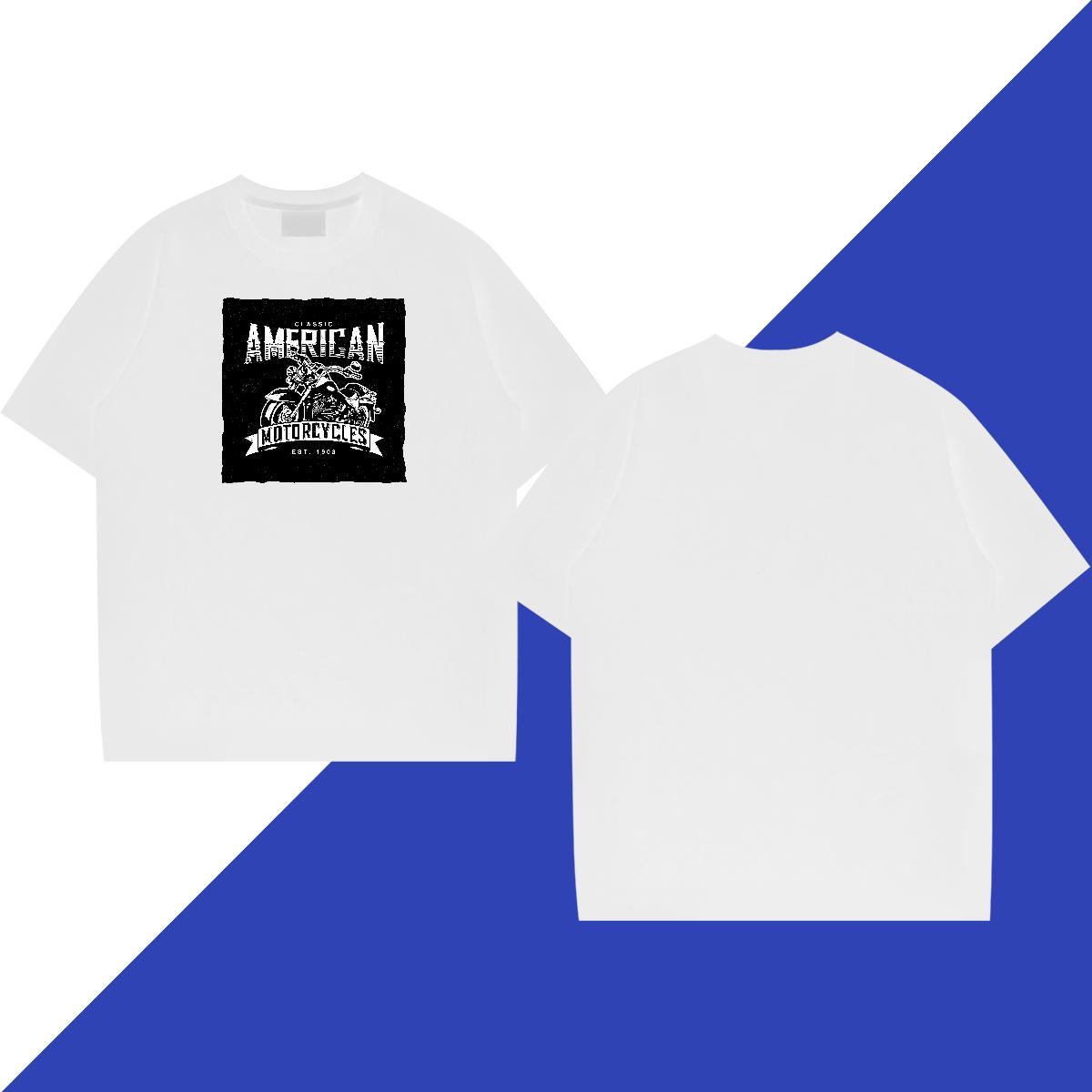 Soft Tshirt for Man Woman Daily Outfit 230g Cotton DIY Anime Short Sleeve O-Neck Motorcycle Men T Shirts 2024 DIY Clothes