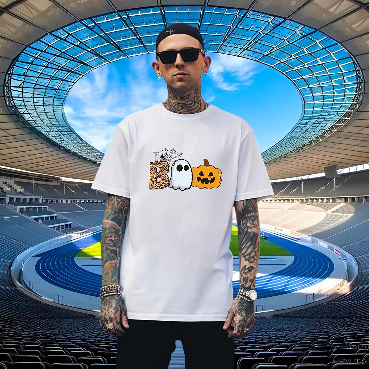 Loose T shirt pumpkin O-Neck Short Sleeve Spring Summer Custom Printing 100% Cotton 230g Mens Tshirts Classic Casual Tops Tees