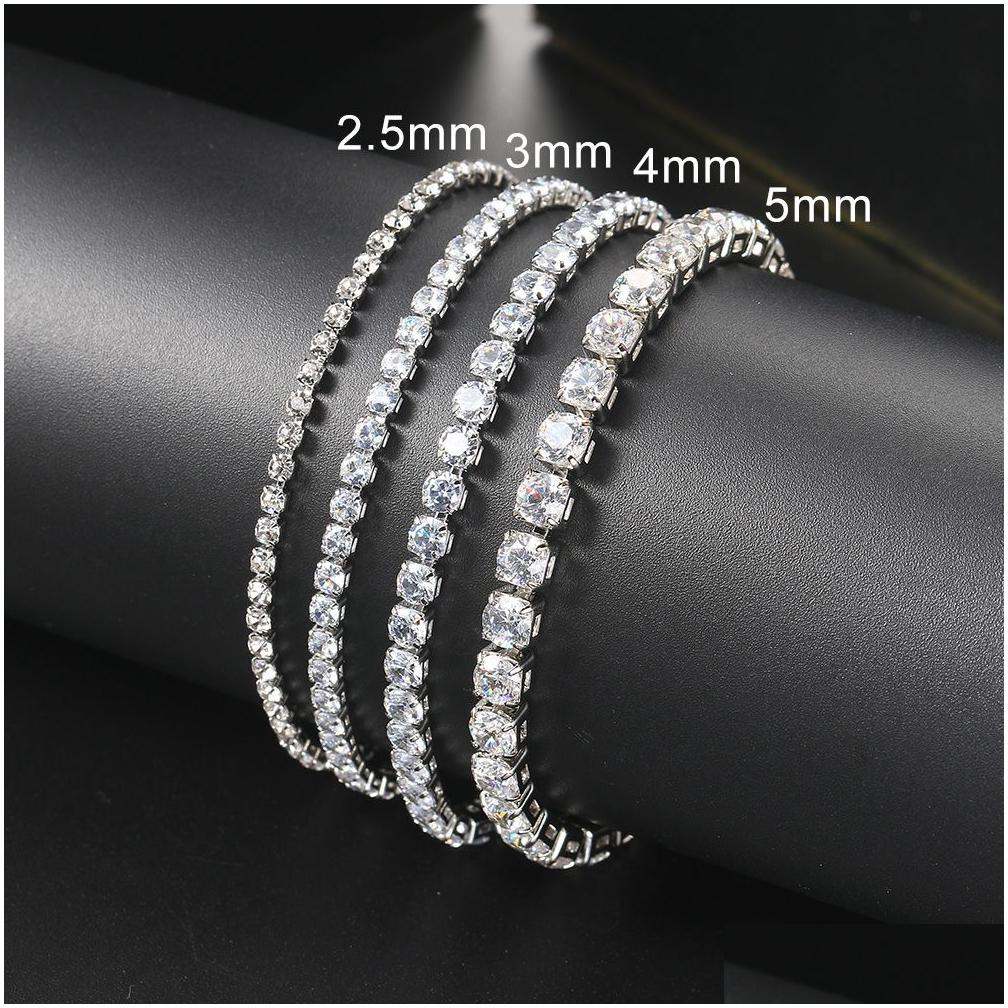 Pendant necklace Fl Moissan tennis bracelet certified 5mm luxury diamond bracelet pure silver color gold-plated men's Otp9N
