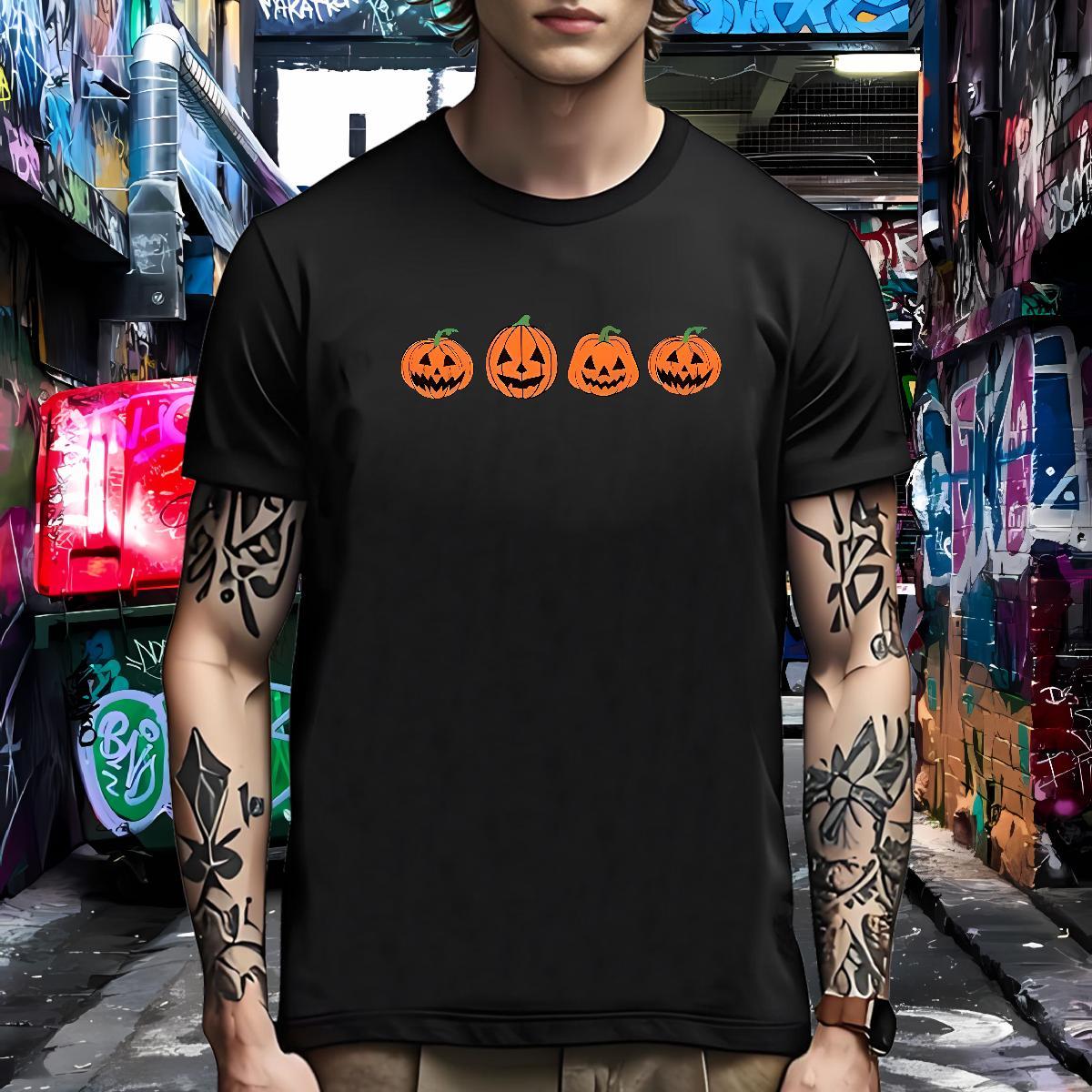 Classic Mens T Shirts halloween Breathable Crew Neck Street Casual Floral Print 230g 100% Cotton Mens Tshirts Stylist Tees Shirts