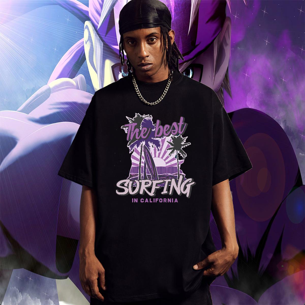 Popular Men Clothes T-Shirt Anime Printing Street 230g Cotton Custom Big Size Breathable surfing T-Shirts Factory Direct Tops Shirt