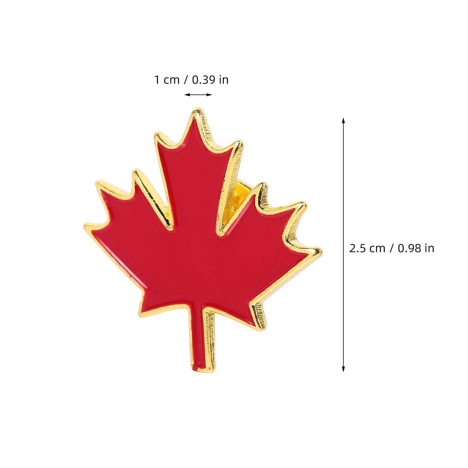 10 pieces of metal brooches for decorating fashionable maple leaf girls and ladies W240815