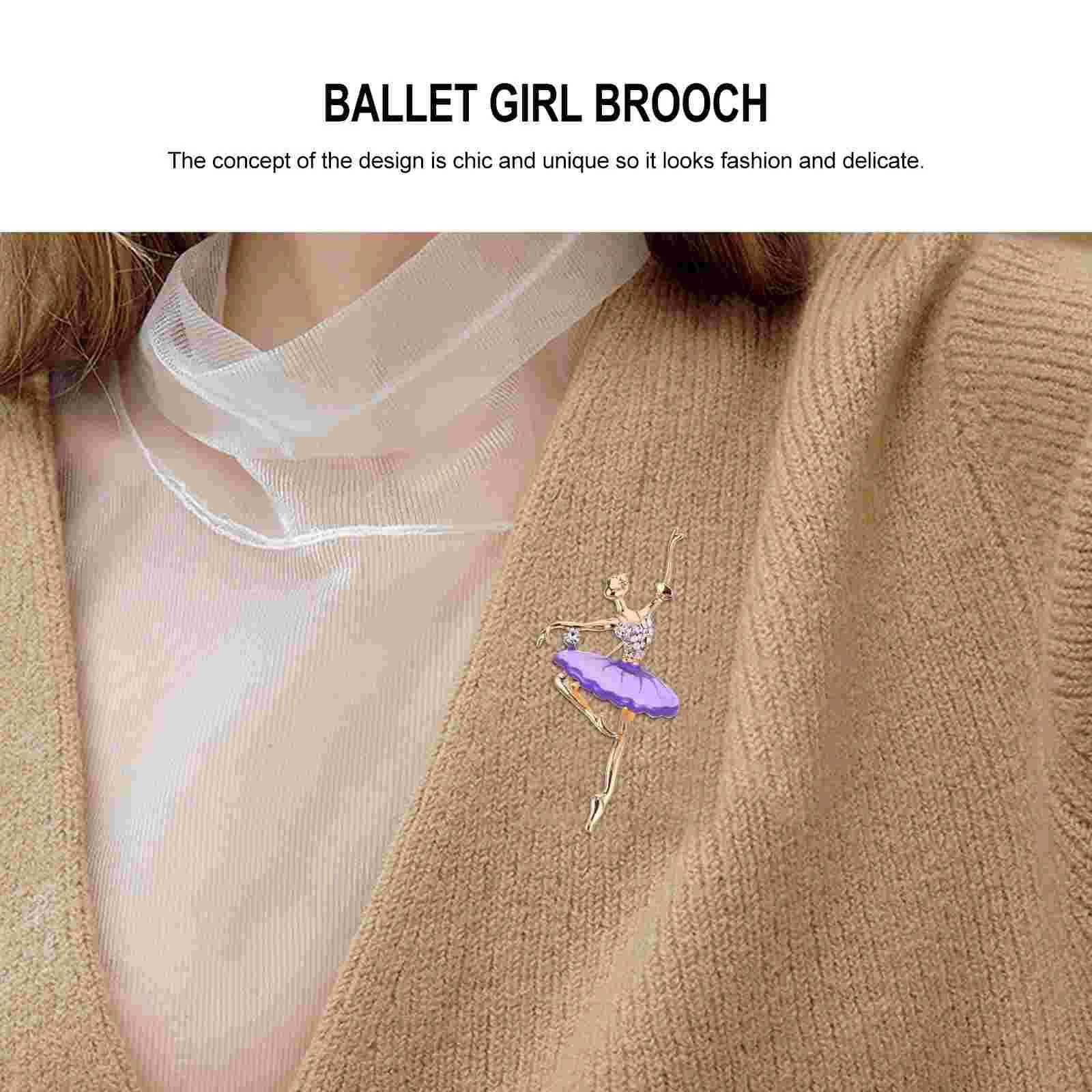 Girl brooch ballet brooch costume accessories zinc alloy dancer sweater W240815