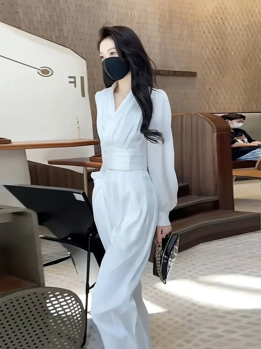 Blouse and Pant Sets for Women 2 Pieces White Wide Leg Holiday Outfits Trousers Woman Spring Autumn Shirt Wholesale Bulk D 240814