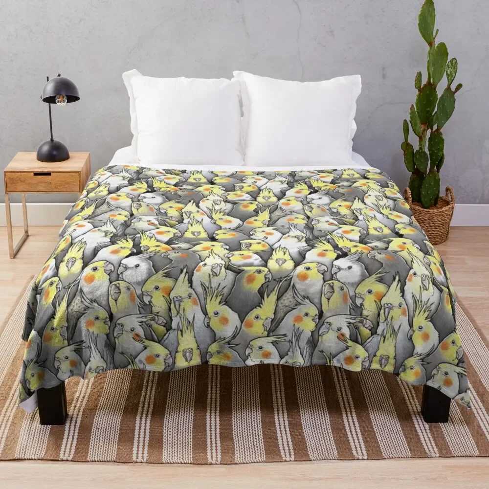 Cockatiel Birds Pattern Couch Bed Decor Super SoftWarm Lightweight for Kids Teens Blanket Y240815