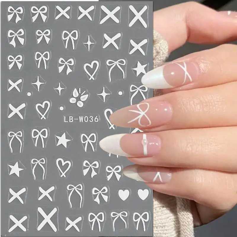 Lasting Miniature Carving French Bow No Deformation Nail Art StickersXJ240814