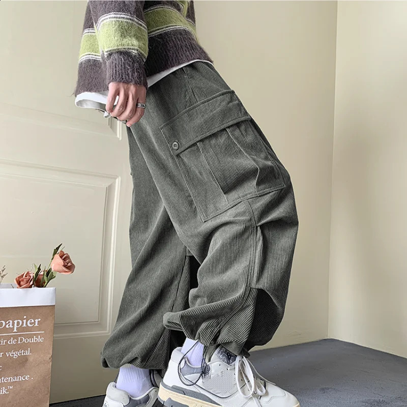 Summer Sports Pants Harajuku Y2k Working Pants for Men Solid Color Mens Cargo Pants Loose Casual Sports Trousers for Men M-3XL 240814