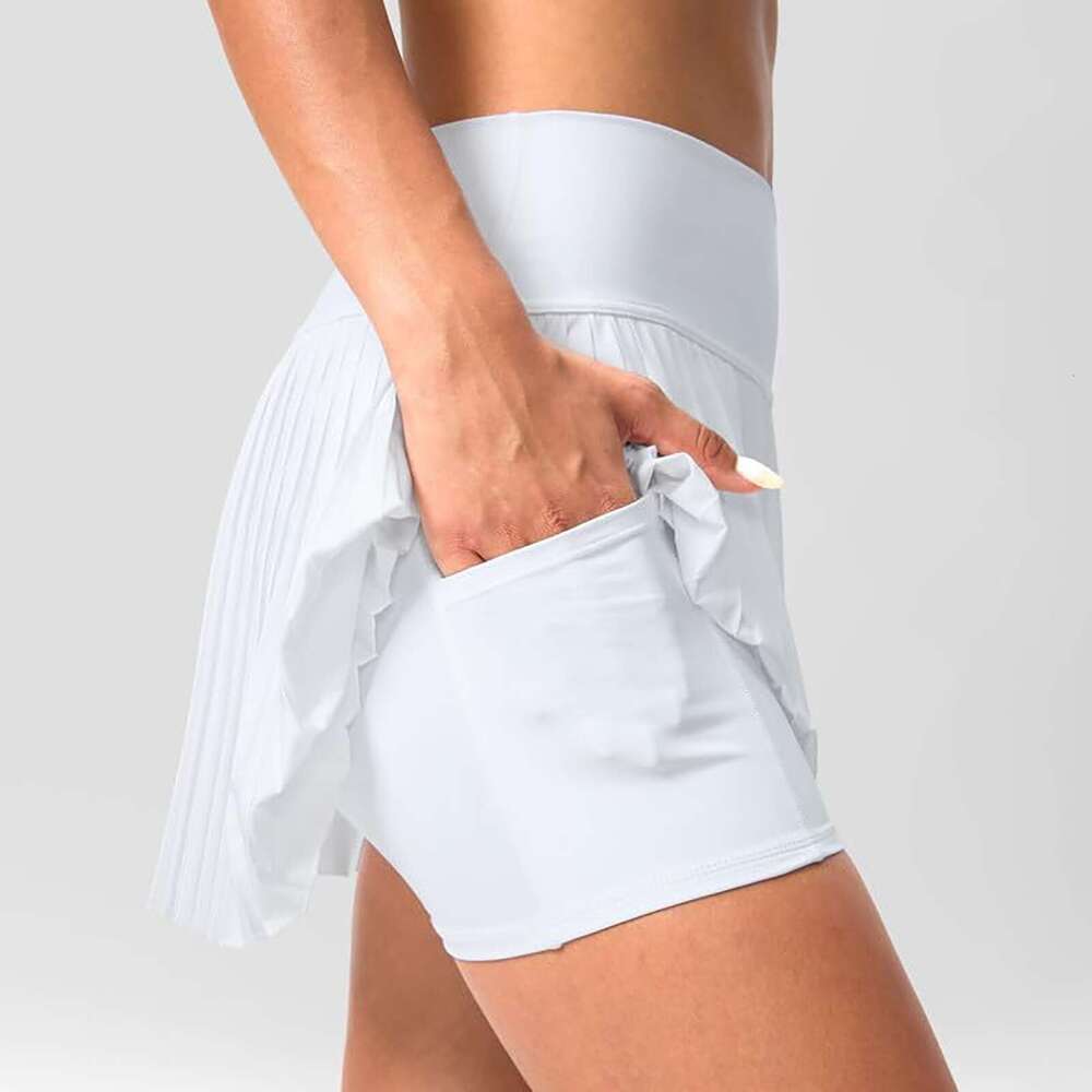 Double Women'S Layered Pleats Tennis For High Waisted Skirt With Shorts Pockets Workout Sexy Women Pleated Skirts s