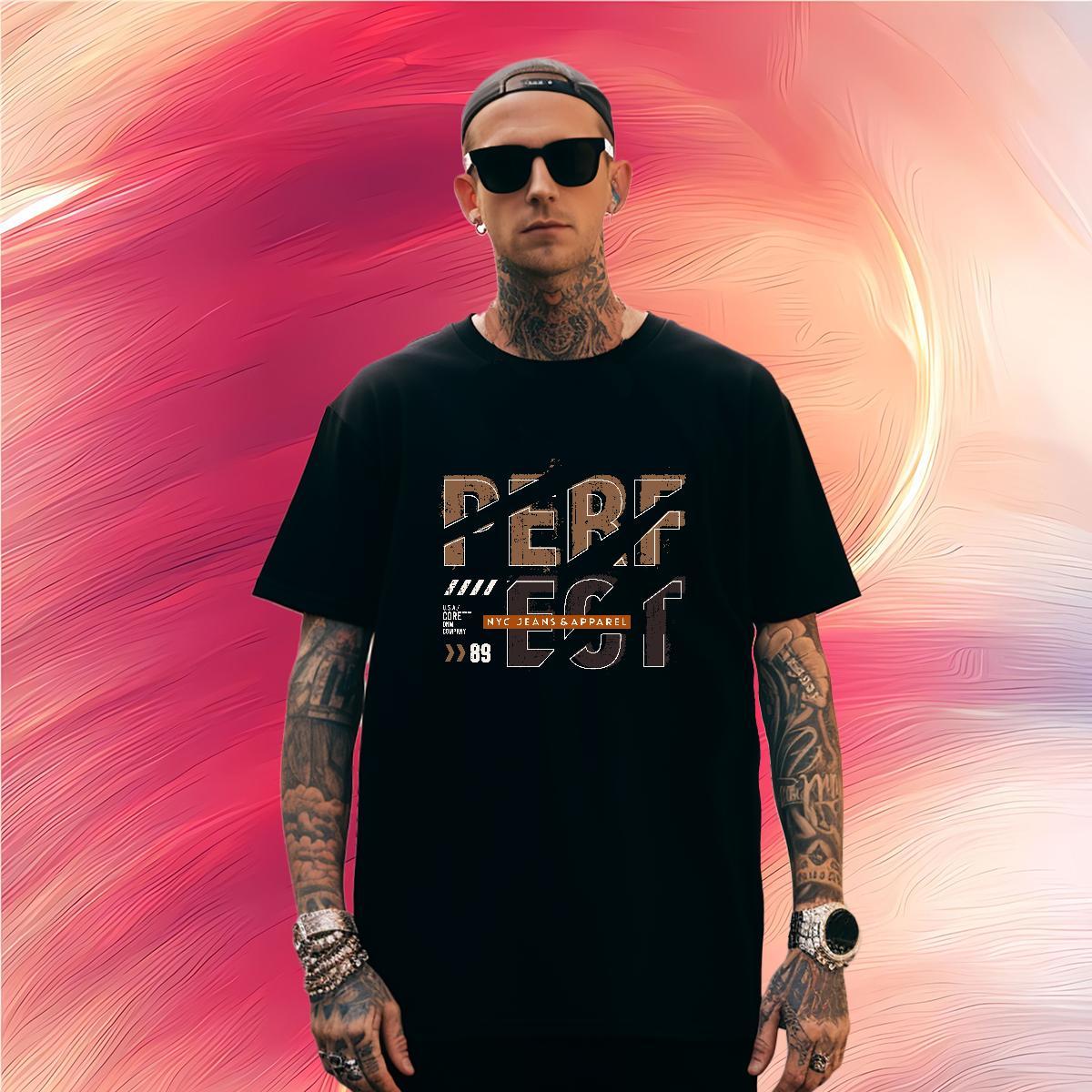 High Quality letter T Shirts Men Casual Men Tees 230g 100% Cotton Brand O Neck Short Sleeves Custom Big Size Tee Shirt