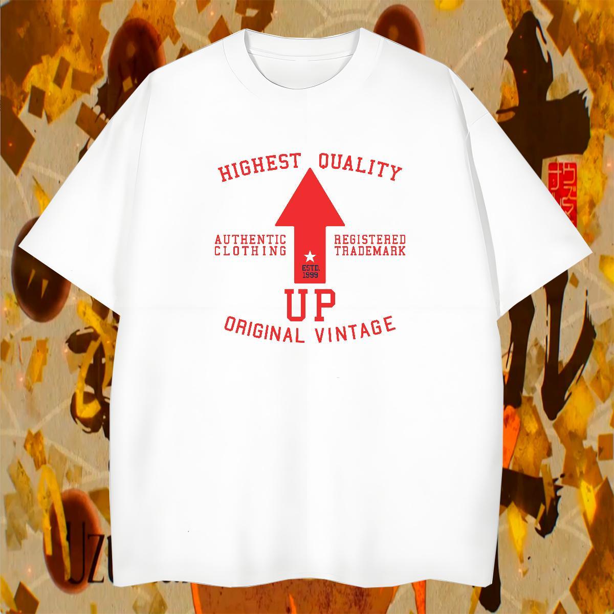 Classic Men Tees Anime Printing Street 230g Pure Cotton Custom Printed Breathable Crew Neck letter T-Shirts Customized Tshirts