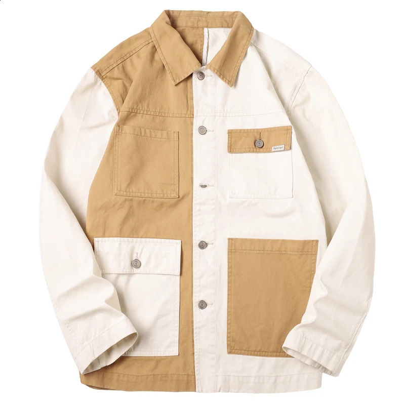 100% Cotton High Quality Mens Denim JacketColor Contrast Jacket CoatPockets Decors Trendy Korea Version Denim Clothes Top 240814