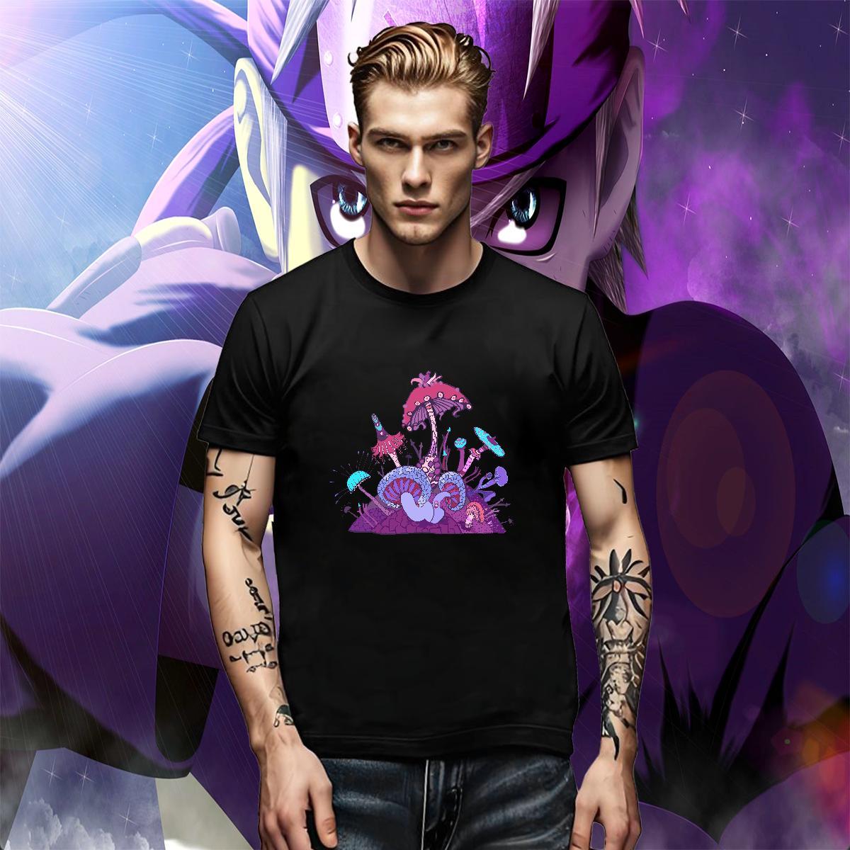 Brand Tshirt for Man Woman Spring Summer 230g Cotton Cartoon Printing L-4XL Breathable mushroom Men T Shirts Custom Tees Shirts