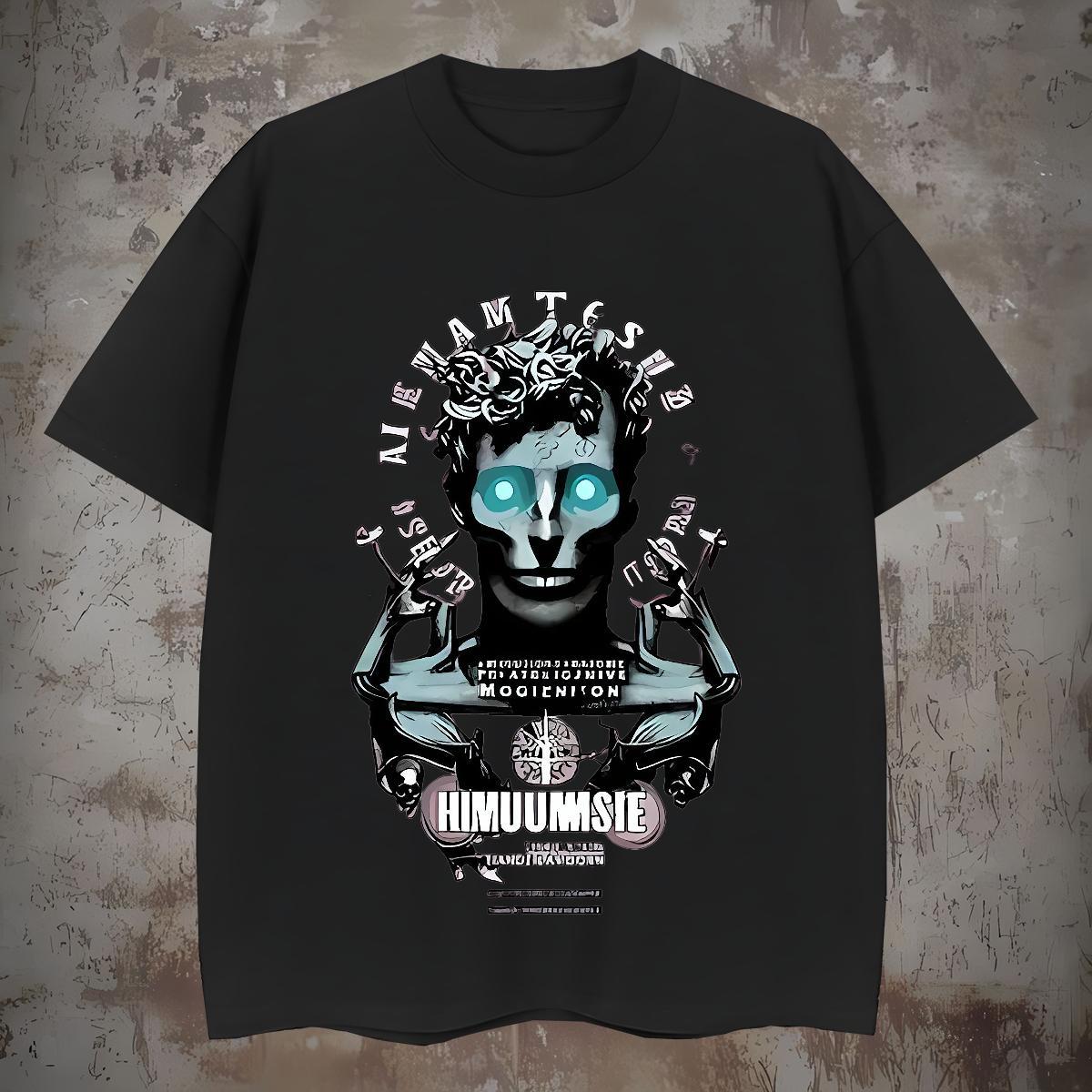 Men T Shirts 100% Cotton 230g portrait Casual Beach Crew Neck Breathable Black White Men Tshirts 2024 Designer Cool Clothings