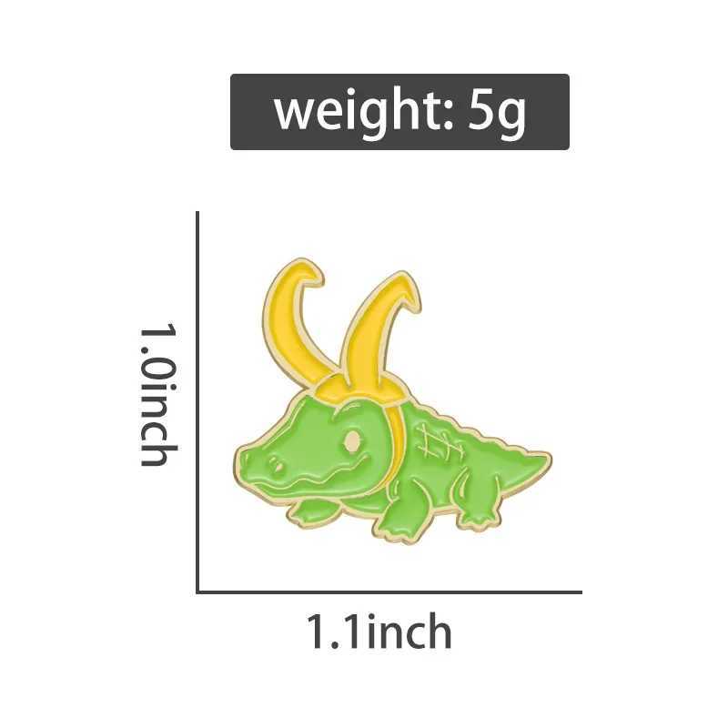 Cartoon crocodile enamel pin cute green crocodile tropical reptile brooch badge jewelry wholesale for children and friends W240815