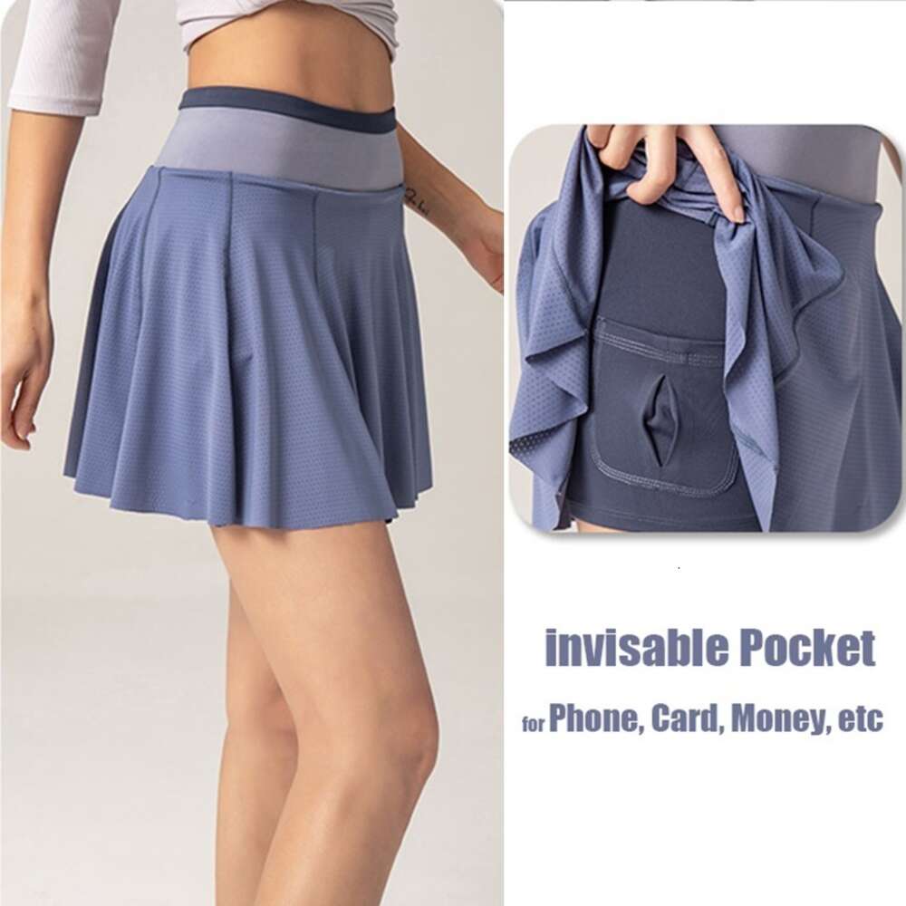 Hide Cloud XS Sports Skirts High Waist Tennis Golf Skirt Fiess Shorts Women Athletic Fast Dry Running Sport Skort Pocket