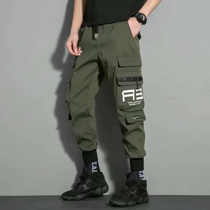 SummeLarge Pocket Mens Cargo Pants Cas Ual Hip Hop Hit Colorful Multi Pocket Trouser Streetwear Sports Pants Casual PantsW240725