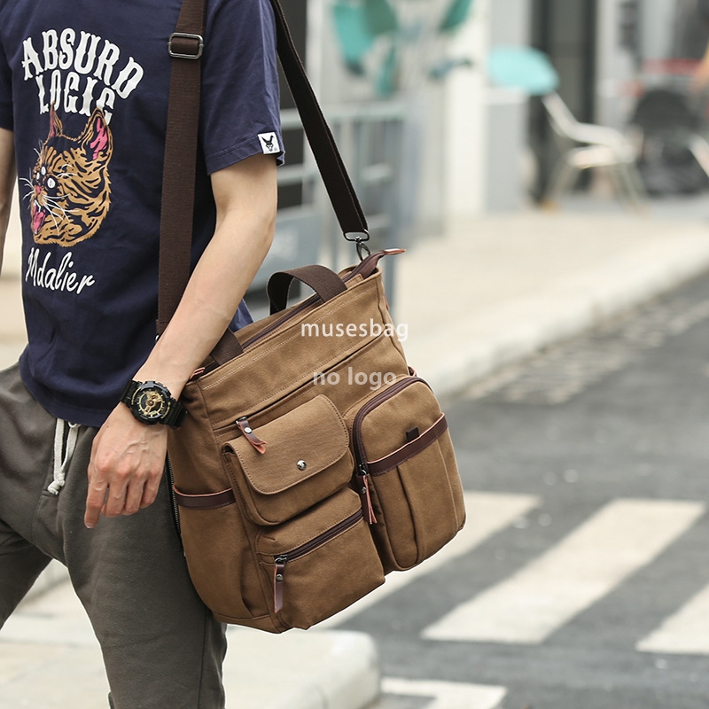 New high quality manufacturers wholesale spot men's canvas shoulder bag crossbody bag men's bag computer bag men's leisure bag