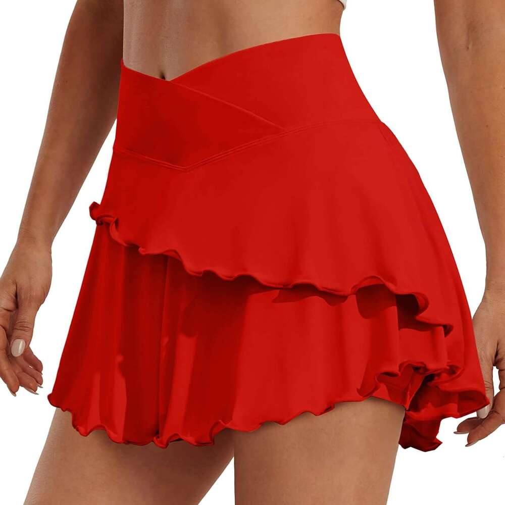 Tennis Women's Cross Solid Color Short Pleated Light Sports Skirt With Pockets Skirts for Women Trendy Summer s