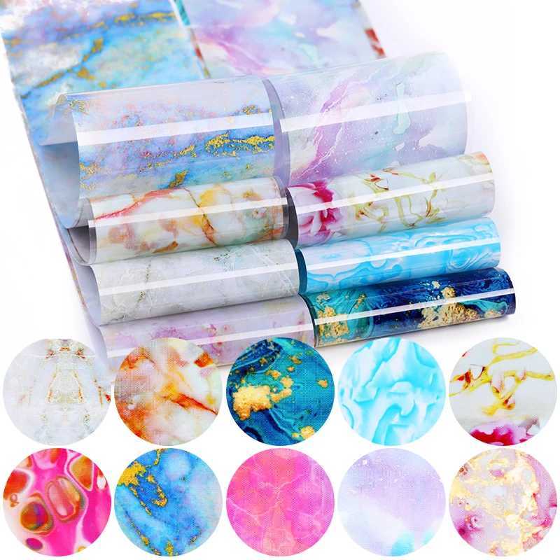 BORN PRETTY 10pcs Nail Foils Marble Paper Gel Polish Transfer Sticker DIY Pattern Manicure Nail Art Decoration DecorationsXJ240814