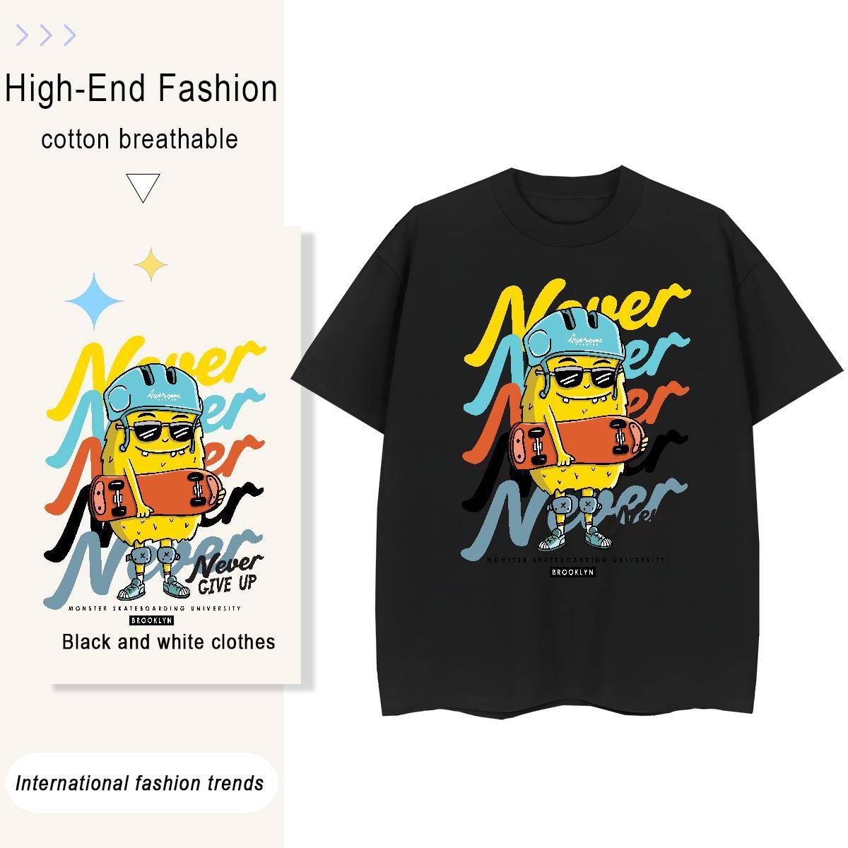 Brand Tshirts Street wear Hip Hop 100% Cotton 230g Skull O Neck Short Sleeves ET Men T Shirts Casual New Clothings