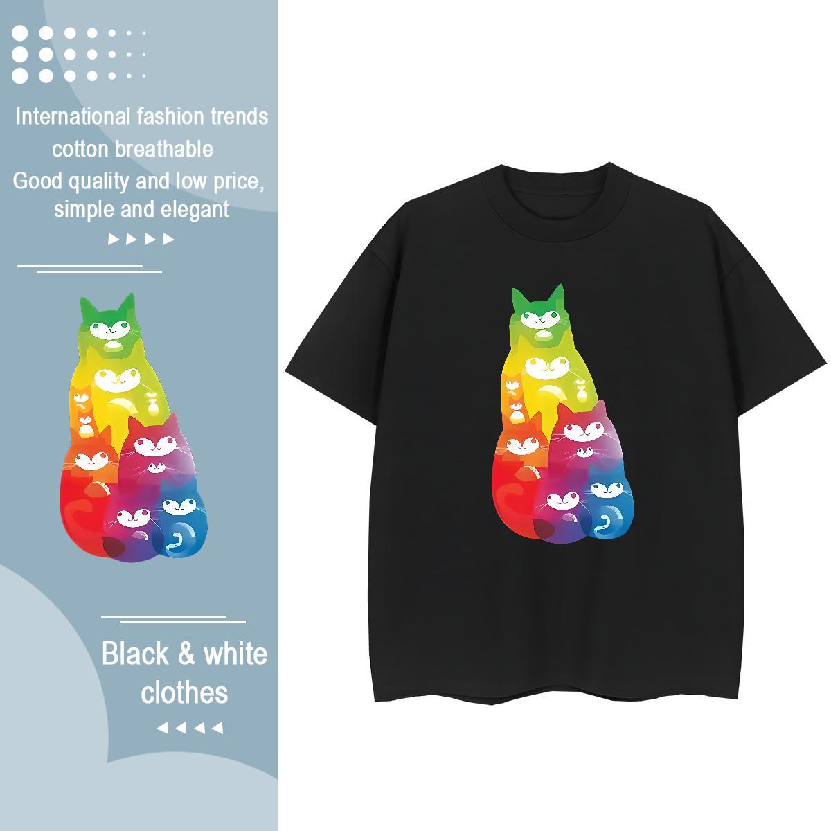 Soft T shirt colorful Breathable Soft Sport Graphic 100% Cotton 230g Couples T Shirts Customized Tops Tees