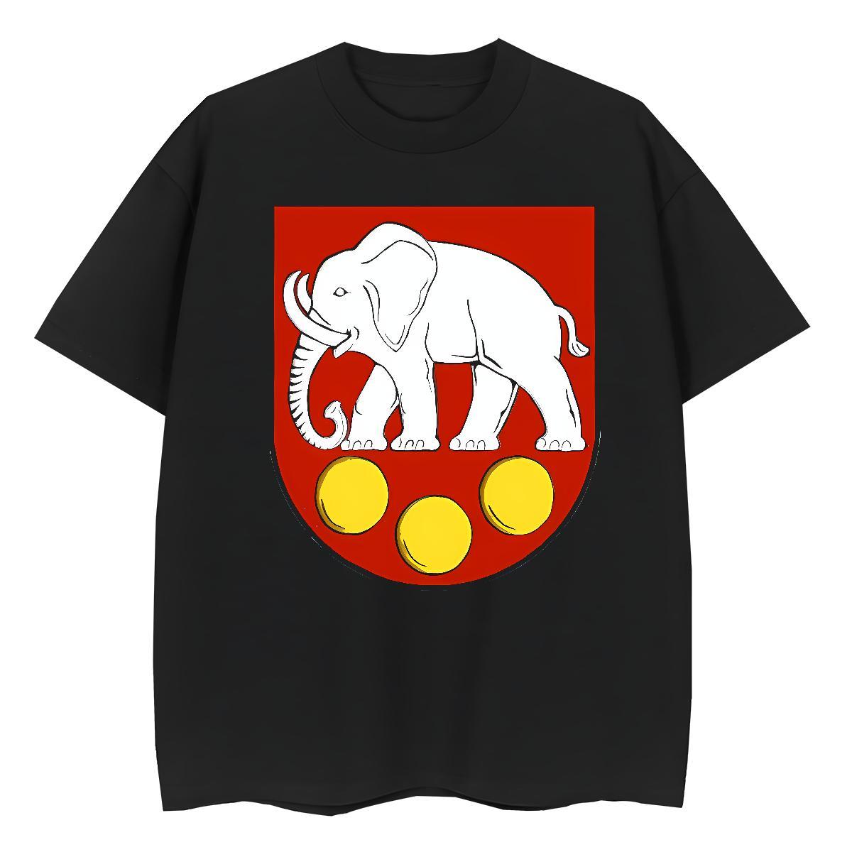 Unisex Men T Shirts elephant Short Sleeve O-Neck Daily Wear Floral Print 230g Cotton Men Tees New Designer Tops