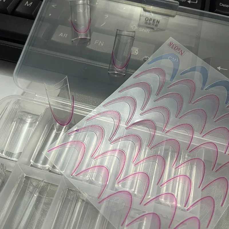 9 Colors 3D Colored French Style Nail Stickers Design French Romance Fashion Nail Accessories Gradient Line Nail Stickers DecalXJ240814