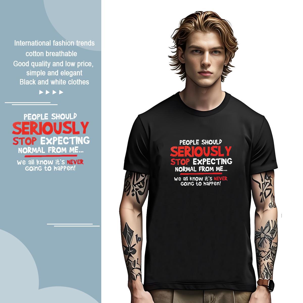 Popular letter T-Shirts Outdoor Tshirts 230g Cotton 2024 Short Sleeve Soft DIY Anime Clothes