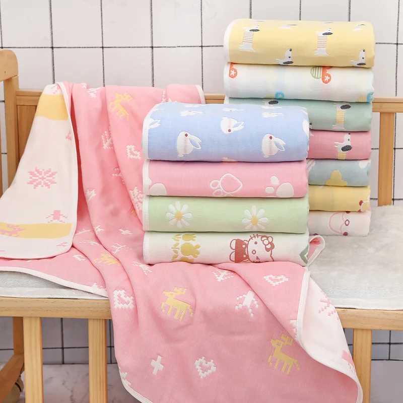 Baby Gauze Bath Towel Newborn Jacquard Six Layers Gauze Cover Blanket Summer Baby Kindergarten Towel Quilt Y240815