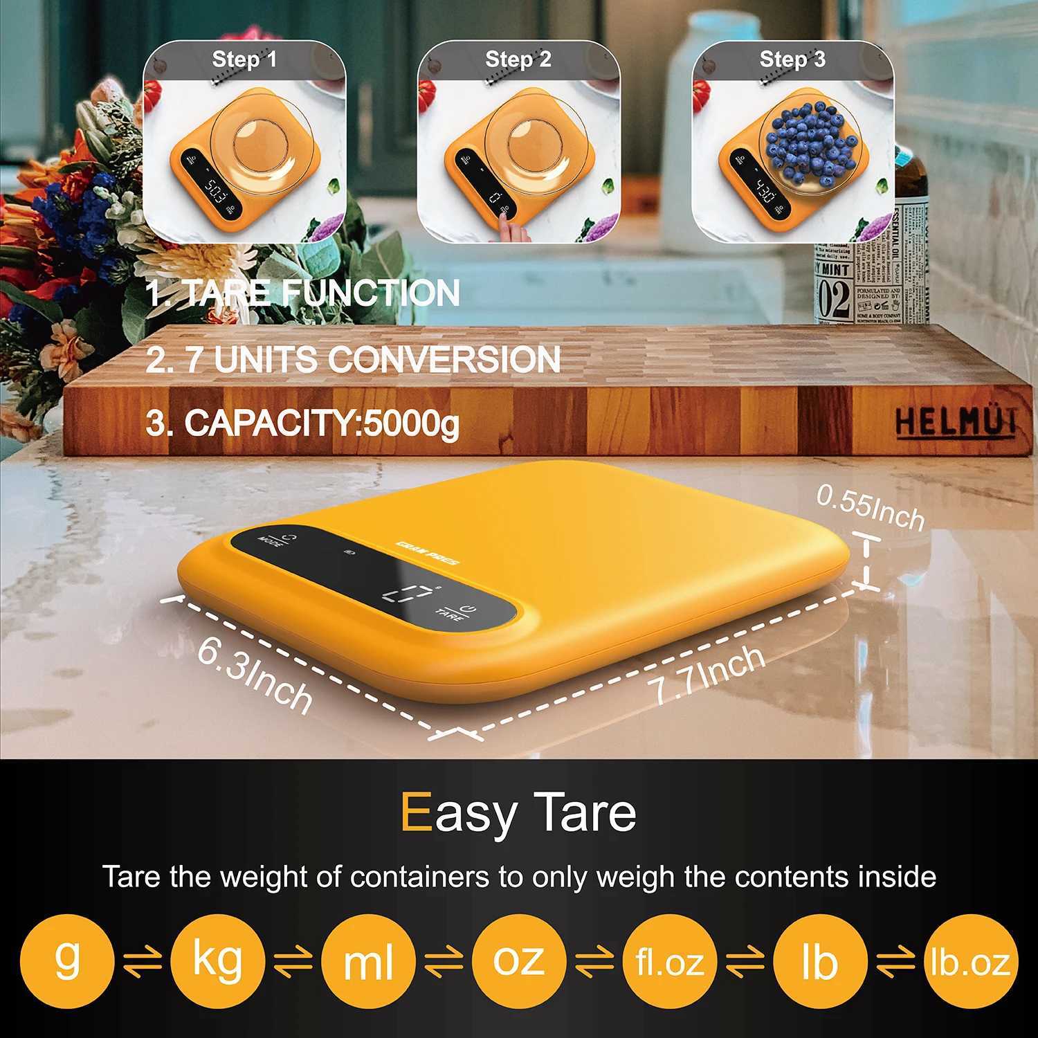 Digital Food Scale 11 lbs/0.01 oz Kitchen Scale Digital Weight Grams and Ounces for Baking and Cooking LED DisplayM240815