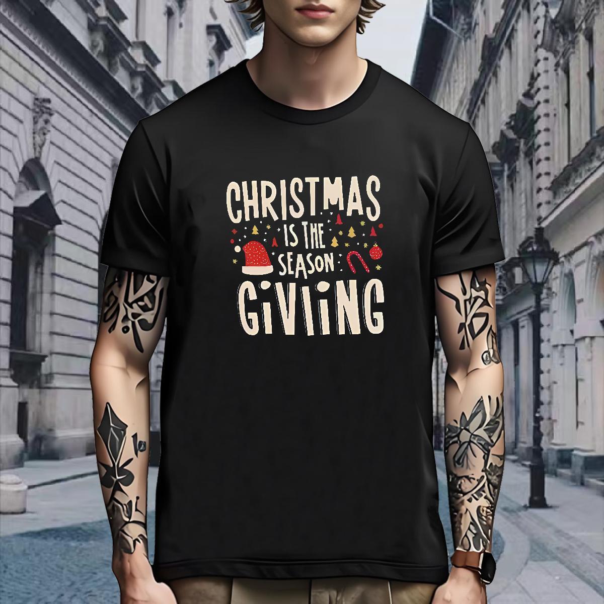 Loose Mens T Shirts Christmas Breathable Crew Neck Casual Beach Custom Anime 230g Pure Cotton Men Tshirts 2024 DIY Polos