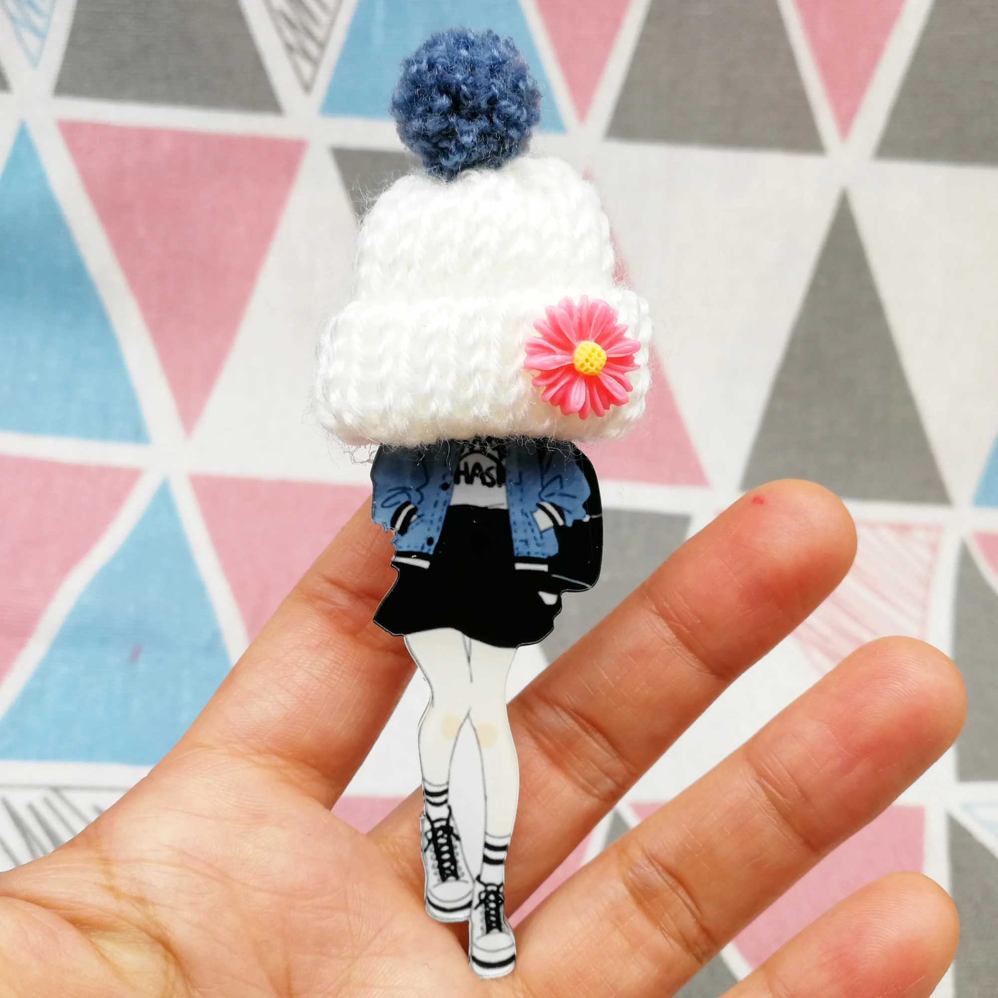 2019 Cute Fashion Handmade Acrylic Badge Broch Womens DIY Plastic Broch Harajuku Clothing Jewelry Accessories Badge W240815