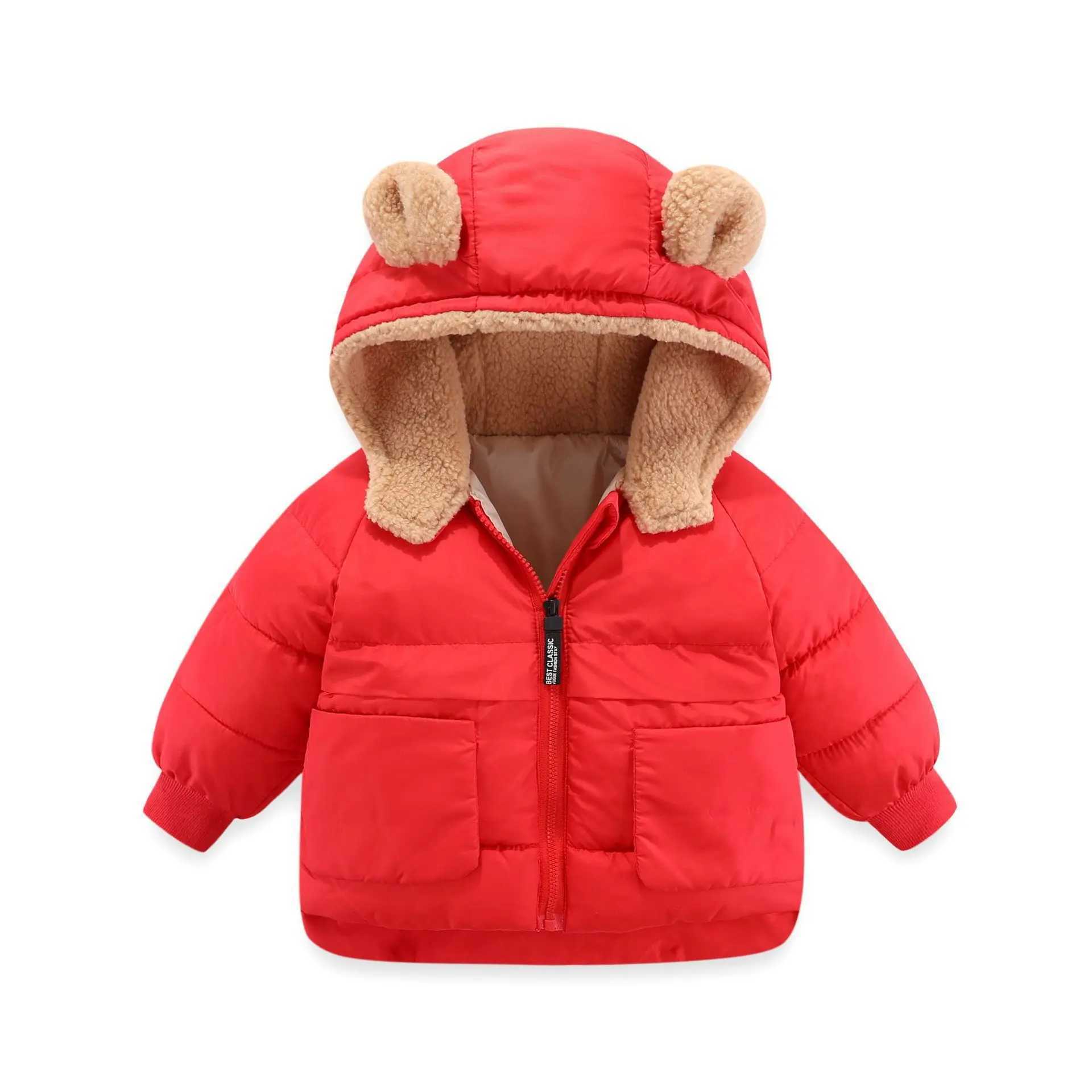 2024 Autumn Winter Preschool Clothing Baby Boys and Girls Hooded Cashmere Down Jacket Casual Warm Coat Childrens Clothing W240814