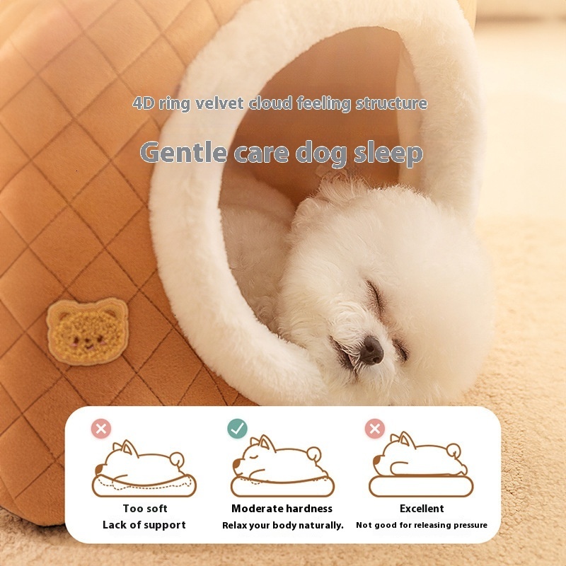 Comfortable Small Dog Kennel with Insulated Bed - Perfect for Cold Weather Use