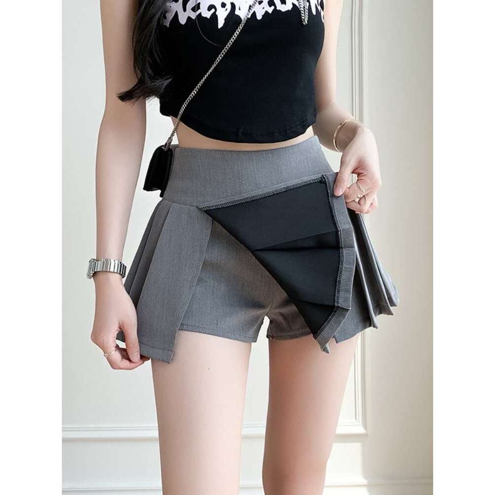 Sexy DEEPTOWN Pleated Women Summer Korean Fashion A-line Split Super Mini Skirts for School Vintage Tennis Dance Skirt